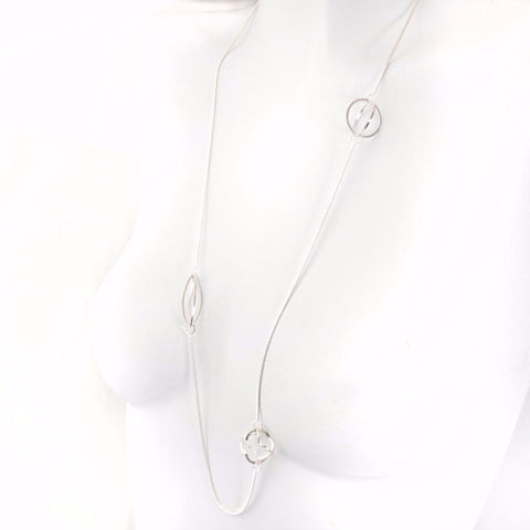 Atmospheric Geometry in Sterling Silver Long Necklace