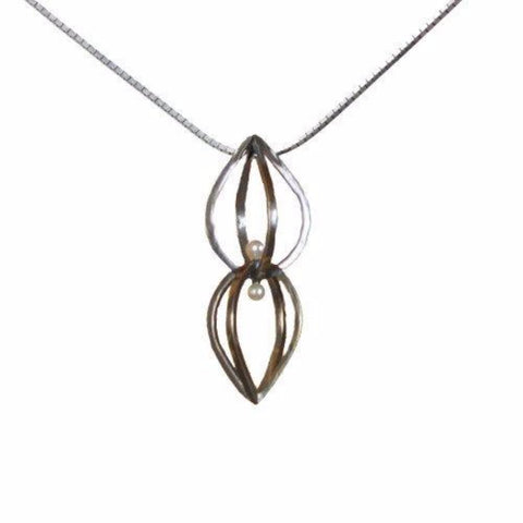 Pearl Seed Pendant in Blackened Sterling Silver