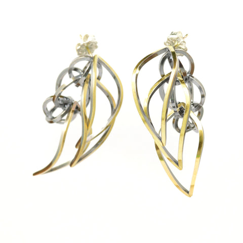 Tighra Earrings in 22k gold and Sterling Silver