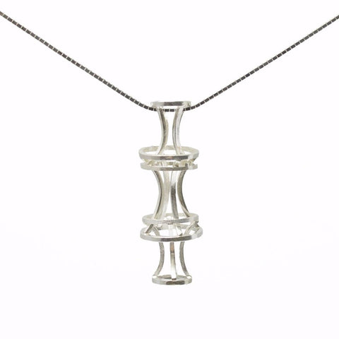 Flexible Vertebrae Link Pendant in Sterling Silver on 18inch chain