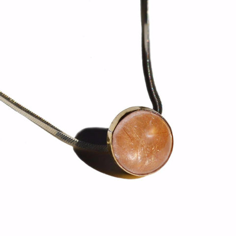 Angel Hair Rutile Quartz Orb Pendant
