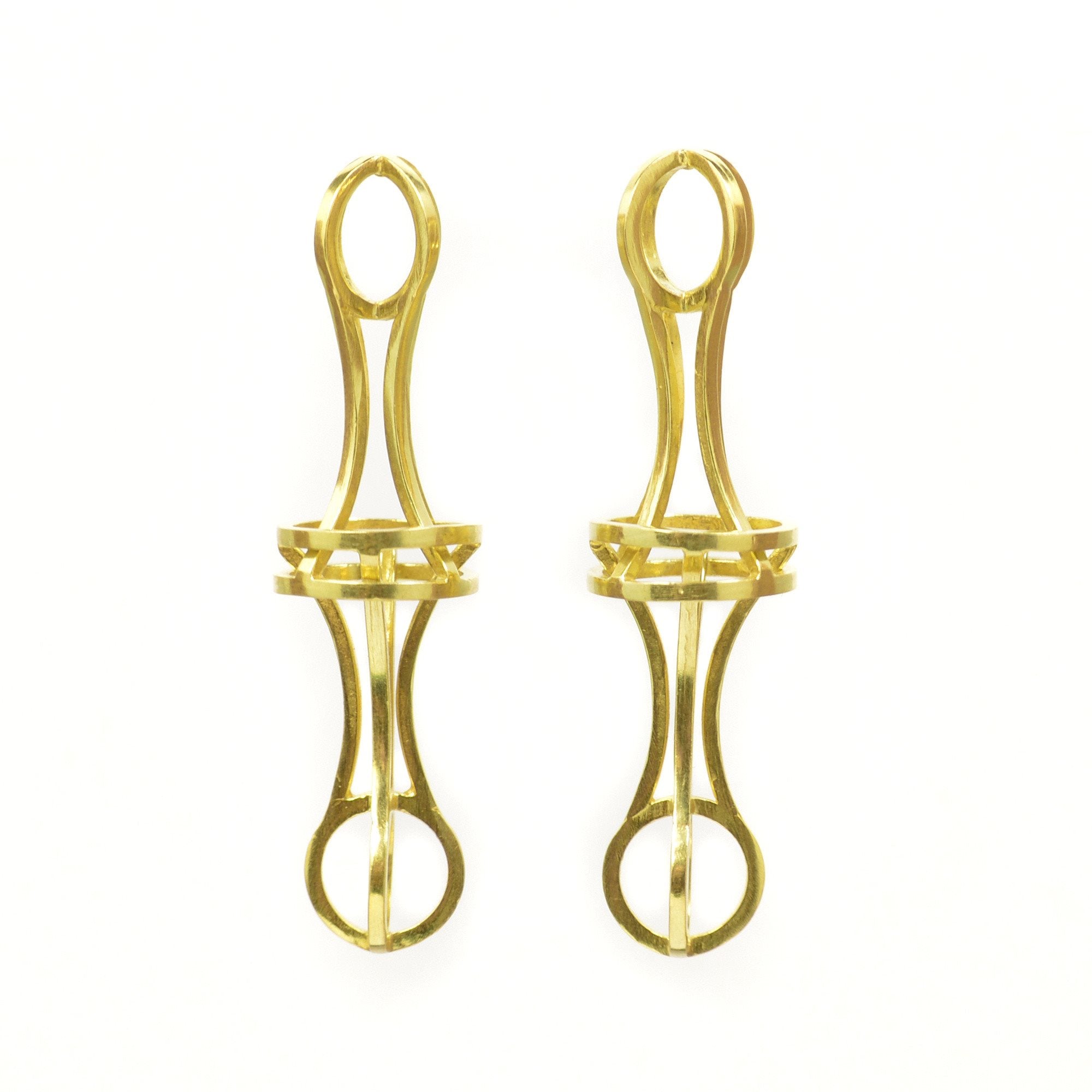 Vertebrae Link Earrings in 18k Gold