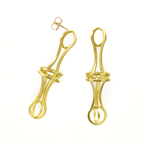 Vertebrae Link Earrings in 18k Gold