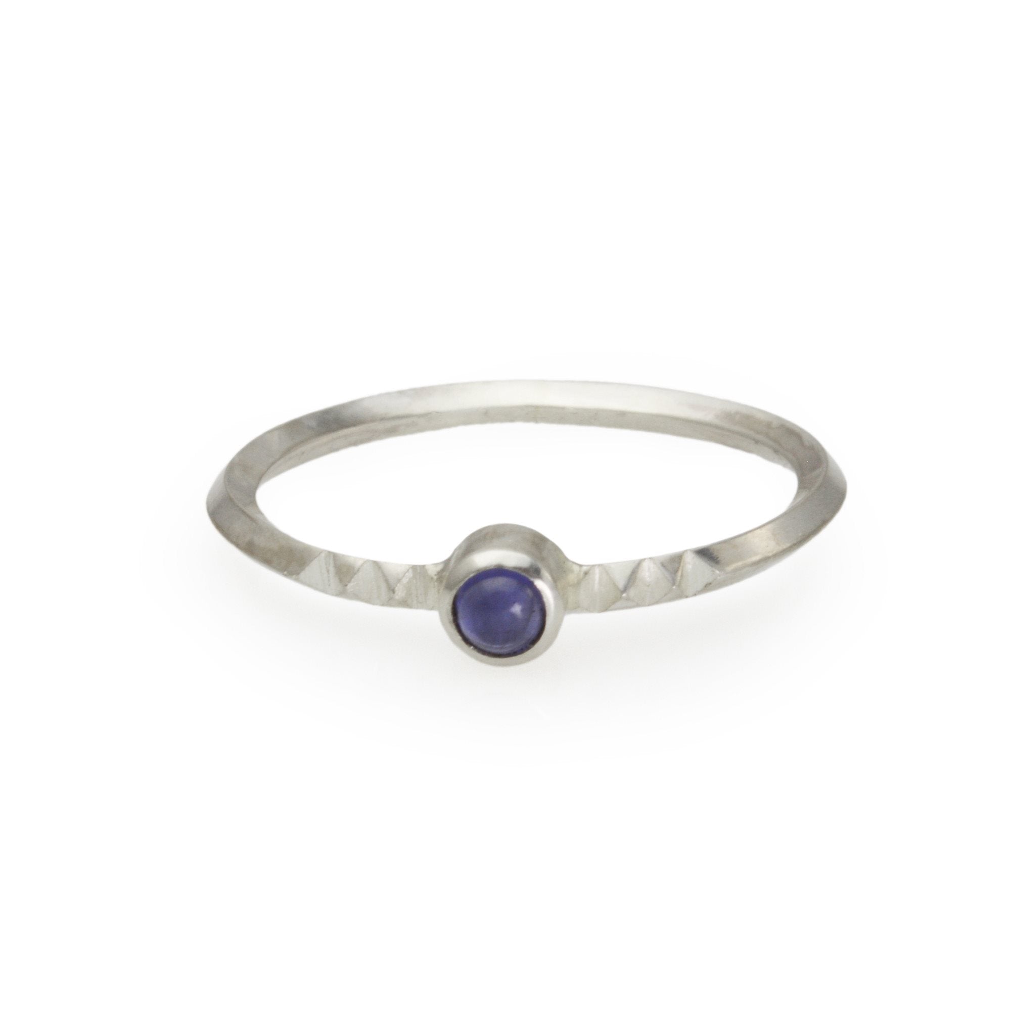 Metropolis Collection Stacking Ring in Sterling Silver and Amethyst