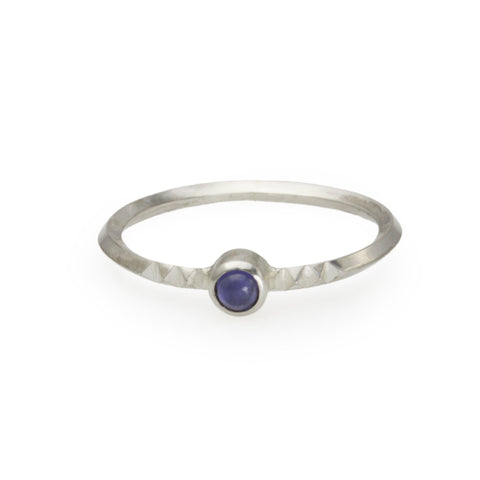 Metropolis Collection Stacking Ring in Sterling Silver and Amethyst
