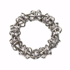 Lattis Bracelet with Custom Clasp in Sterling Silver with Black Patina