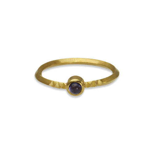 Metropolis Stacking Ring with Amethyst in 14k