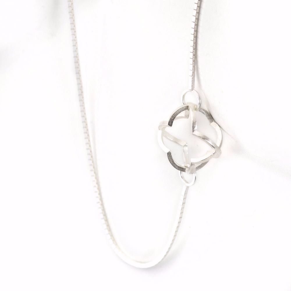 Atmospheric Geometry in Sterling Silver Long Necklace