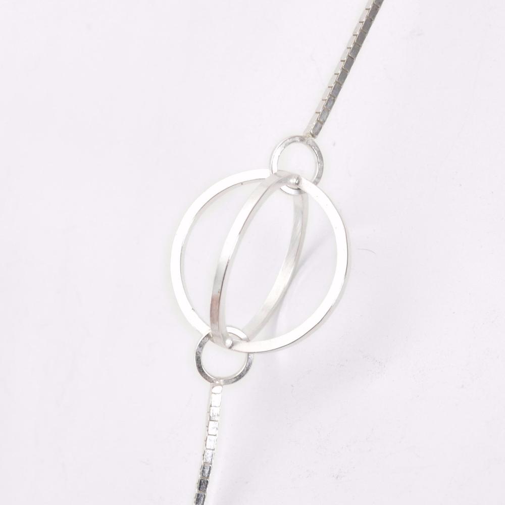 Atmospheric Geometry in Sterling Silver Long Necklace
