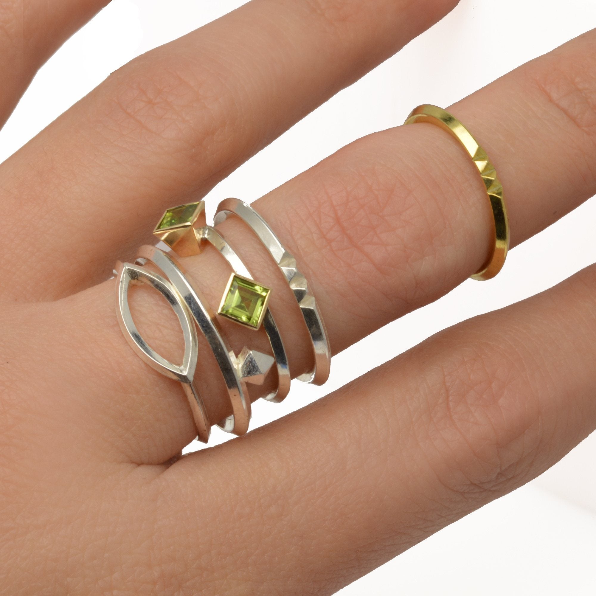 Torrini Bezel-set Diamond Three-tone 18K Gold Stackable Ring - Set of Six  USA 6.5 | IT 12 | UK M at FORZIERI Australia