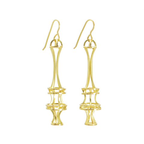 Vertebrae Earrings in 18k Gold