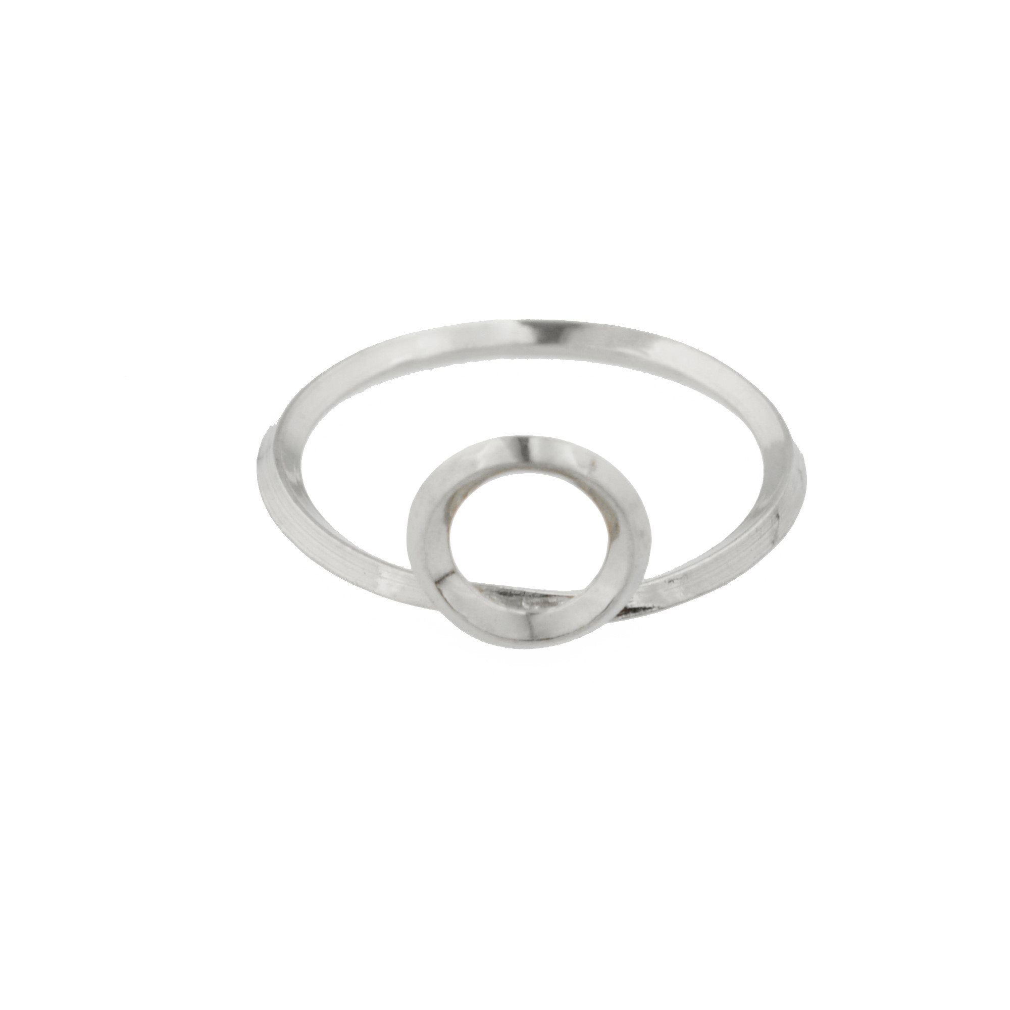 Round Window Architectural Detail Stacking Ring in Sterling Silver