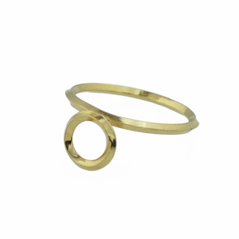 Round Window Architectural Detail Stacking Ring in 14K Gold