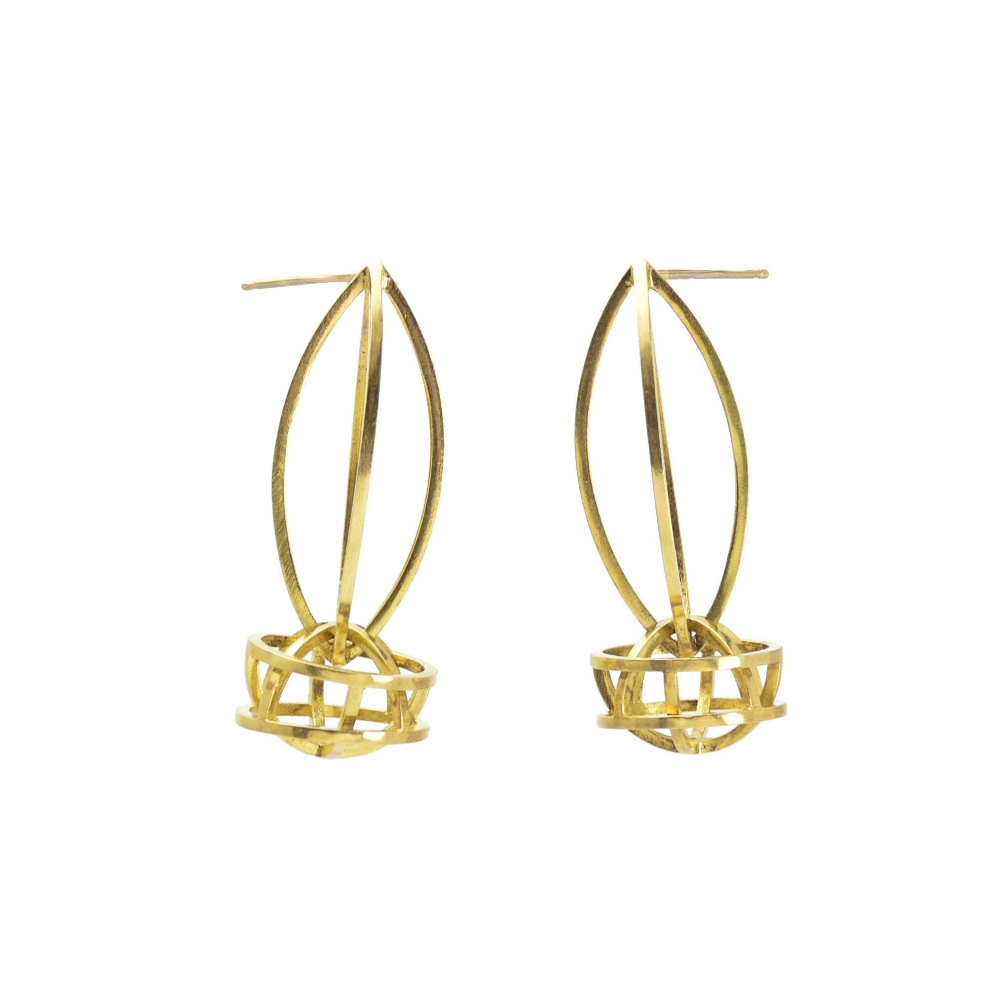 Lattis Link Earrings in 18k Royal Gold