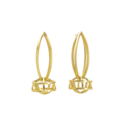 Lattis Link Earrings in 18k Royal Gold