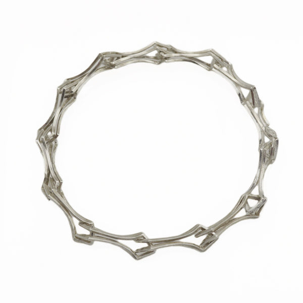 Metropolis Double Diamond Link Bracelet in Sterling Silver