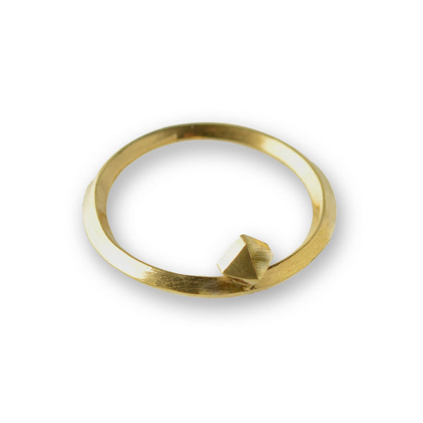 Metropolis Single Pyramid Stacking Ring in 14k Gold