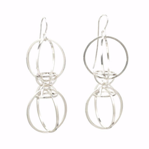 Architectonic Earrings in Sterling Silver Modern Geometry