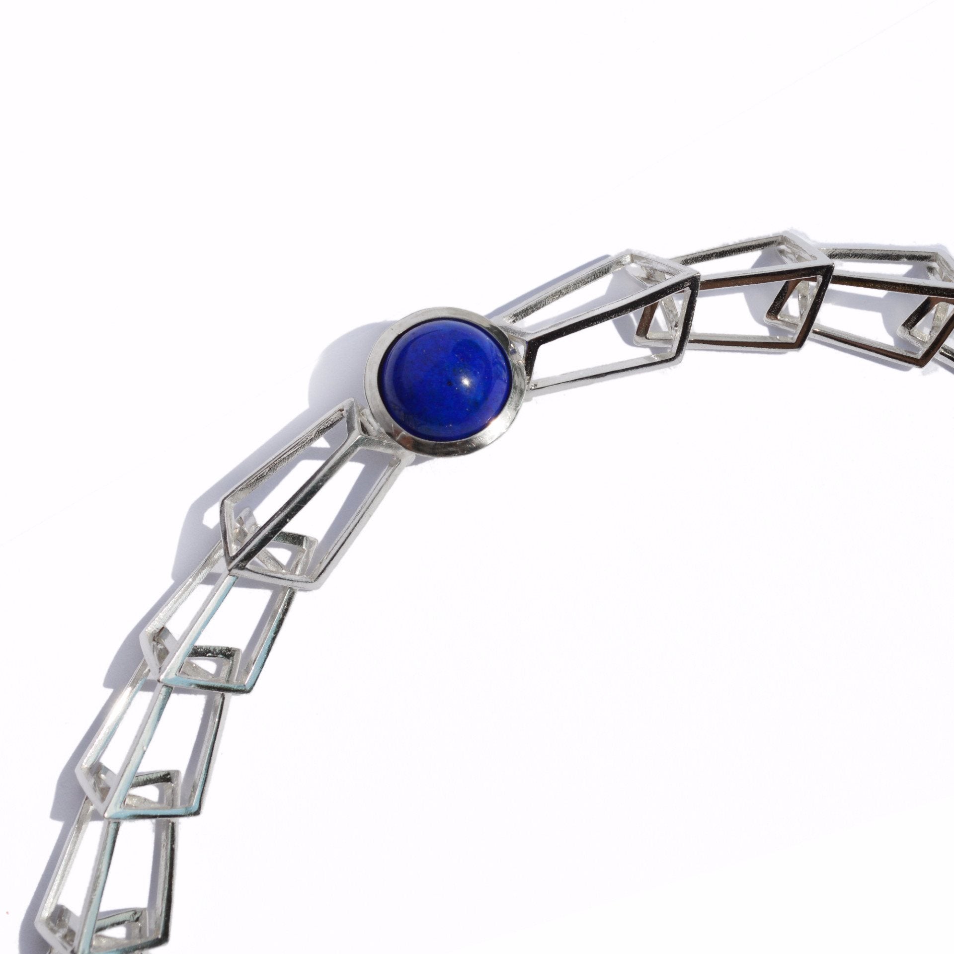 Transforming Necklace with Striking Blue Lapis and Sterling Silver
