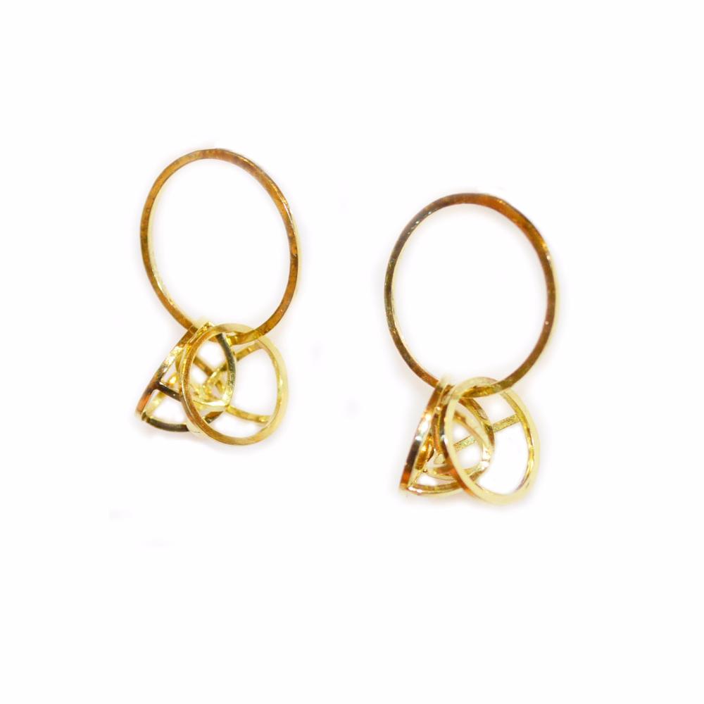 18k Gold Orbit Hoop Earrings