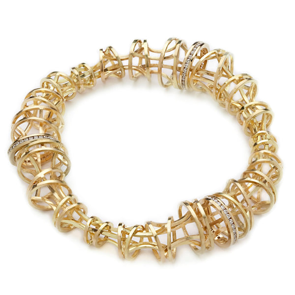 Verve Bangle Bracelet in 18k gold with diamonds