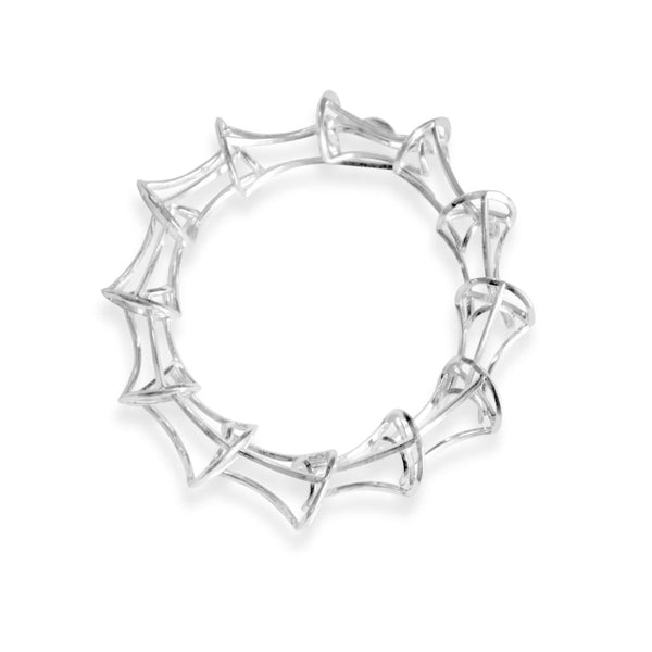 Sterling Silver Lotus Link Bracelet