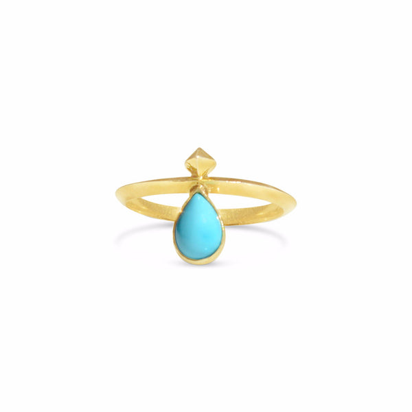 Pyramid Reign Ring in 14k gold and Turquoise