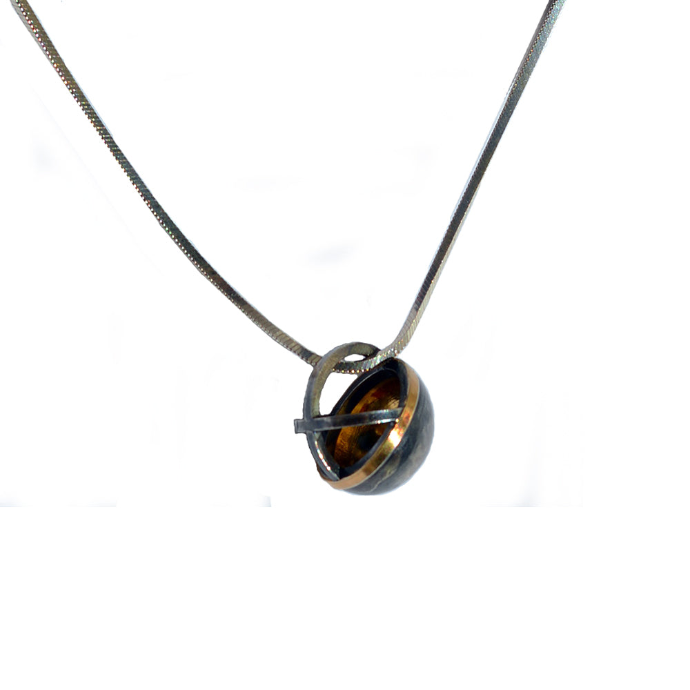22k Gold and Sterling Orb Pendant