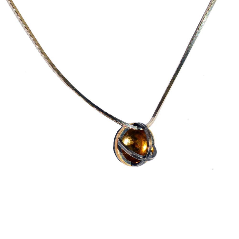 22k Gold and Sterling Orb Pendant