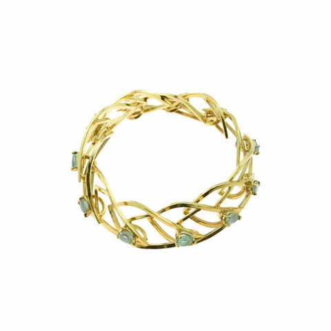Cascade Link Bracelet in 18k Gold with Montana Sapphires
