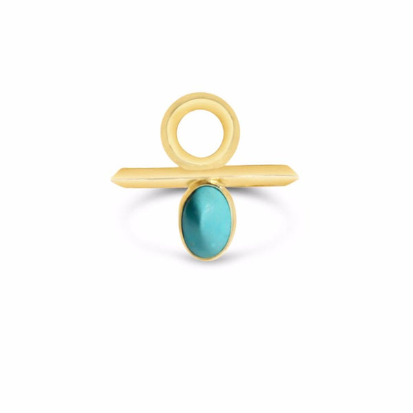 Golden Sun Ring in 14k gold and Turquoise